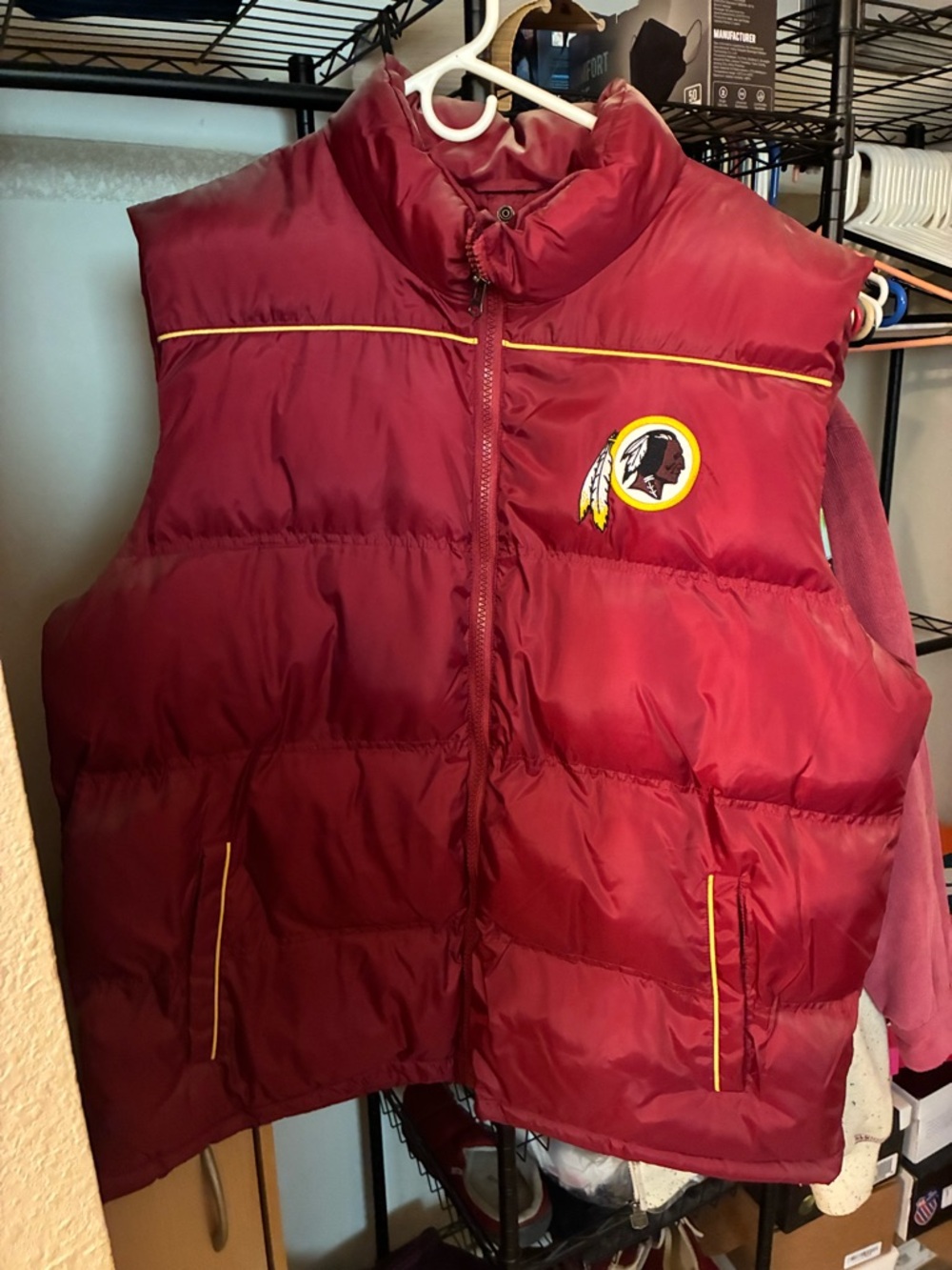 NFL Maroon Puffer Vest Washington redskins